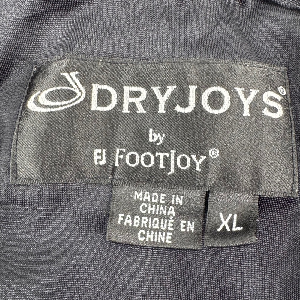 FootJoy DryJoys Golf Windbreaker Jacket Mens XL Black Pullover Coat Pockets Logo - Picture 2 of 15